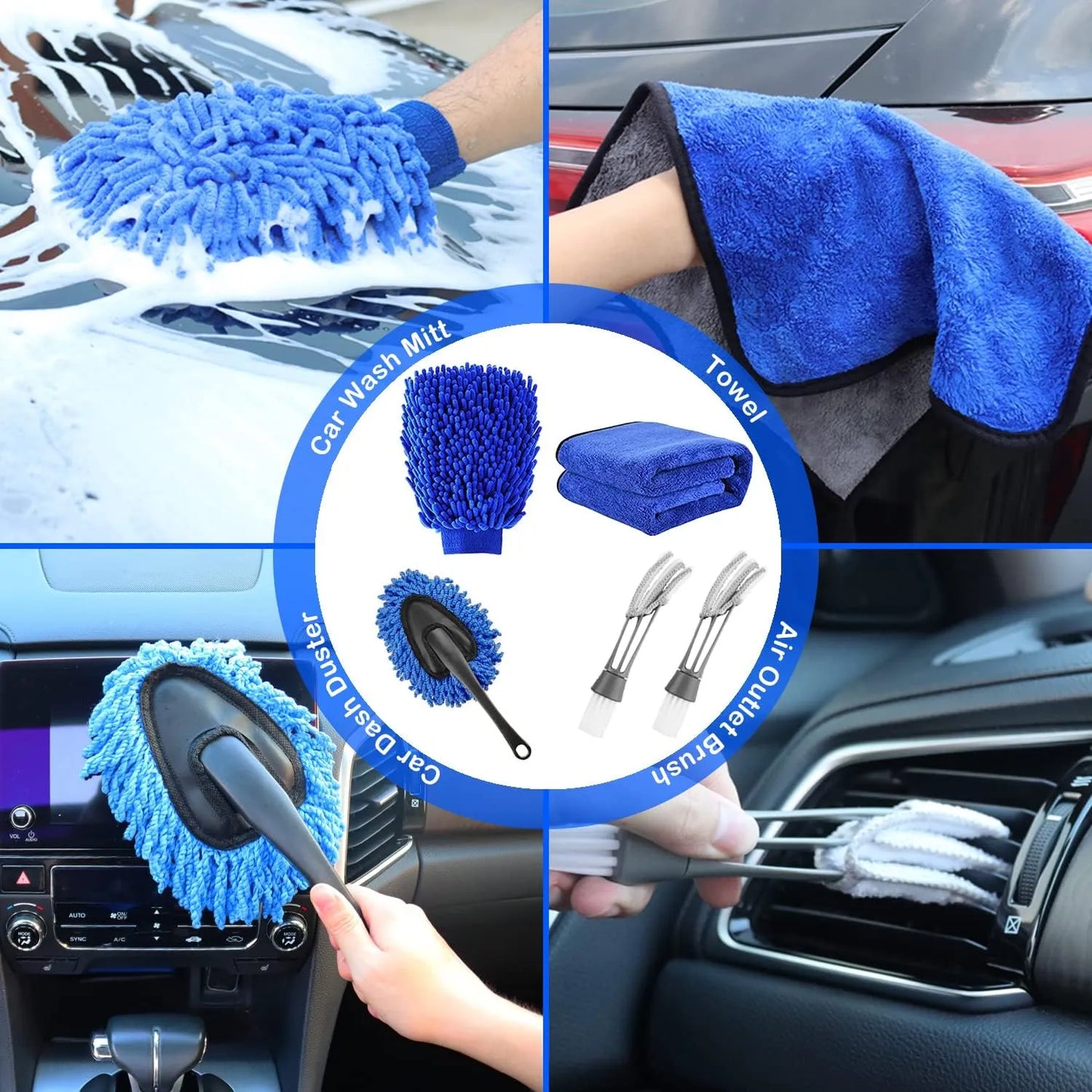 26PCS Car Detailing Brush Kit – Complete Interior & Exterior Cleaning Set