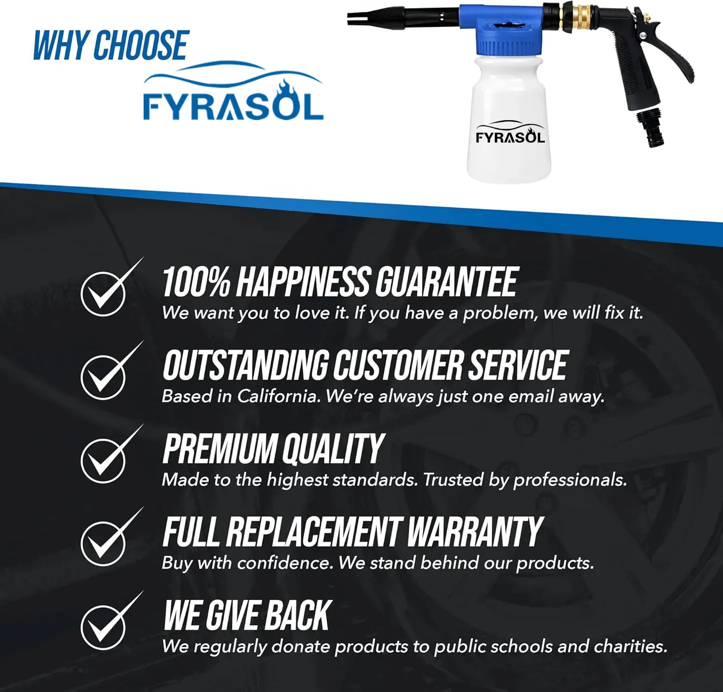 Snow Foam Car Wash Kit – Foam Gun + Microfiber Mitt for Garden Hose Use