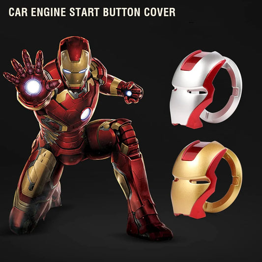 Car Engine Start Button Cover ABS General Motors Ignition Switch Decorative Cover, auto Interior Ignition Accessories Iron Man Mark car Two-Color Start Ring