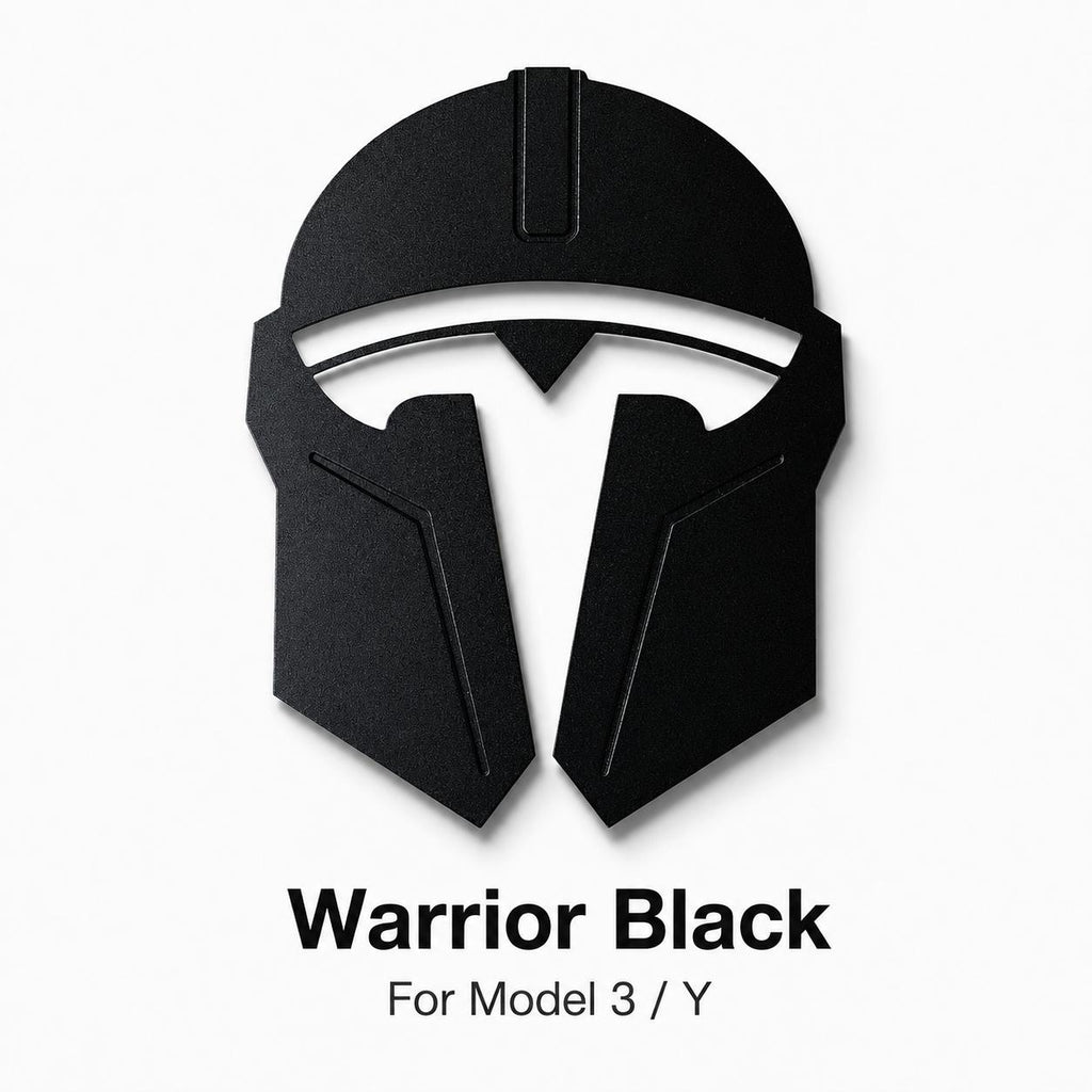 Mando Style Helmet Metal Car Emblem For Tesla Model 3 Y, Aluminum Alloy Badge With Rustproof CNC Finish