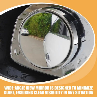 Suction Cup Rearview Mirror - Ultra Clear Blind Spot Mirror for Car Wide Angle View Easy Installation Silver