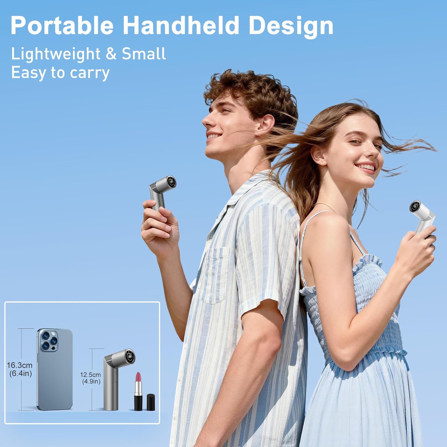 Portable Handheld Fan - Rotatable Mini Fan, High Speed Wind Cooling, 199 Speeds Stepless Control, Digital Display, 3-in-1 Rechargeable Personal Fan for Travel, Outdoor, Birthday Gifts for Women Men Summervibes, Rechargeable Fan fyrasol