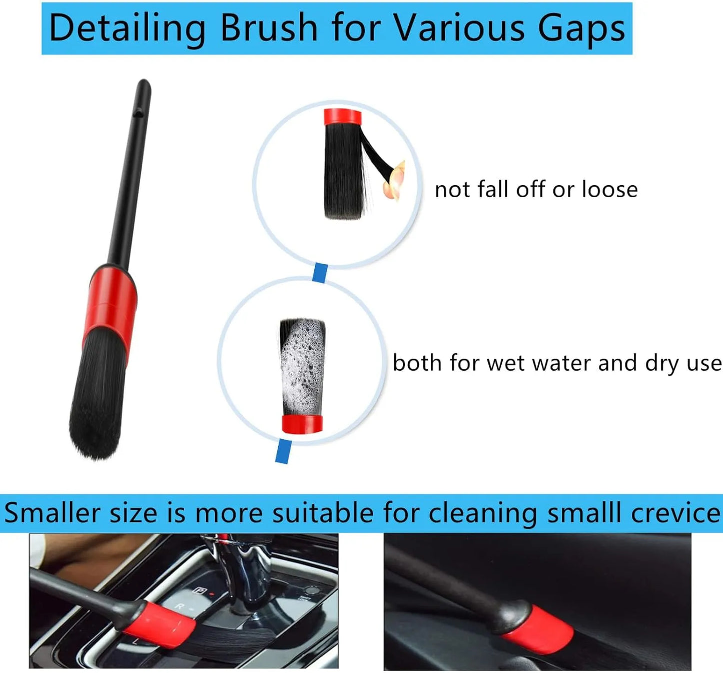 Auto Detailing Gel & Brush Set – Interior Duster Tools for Car, SUV, Truck, RV