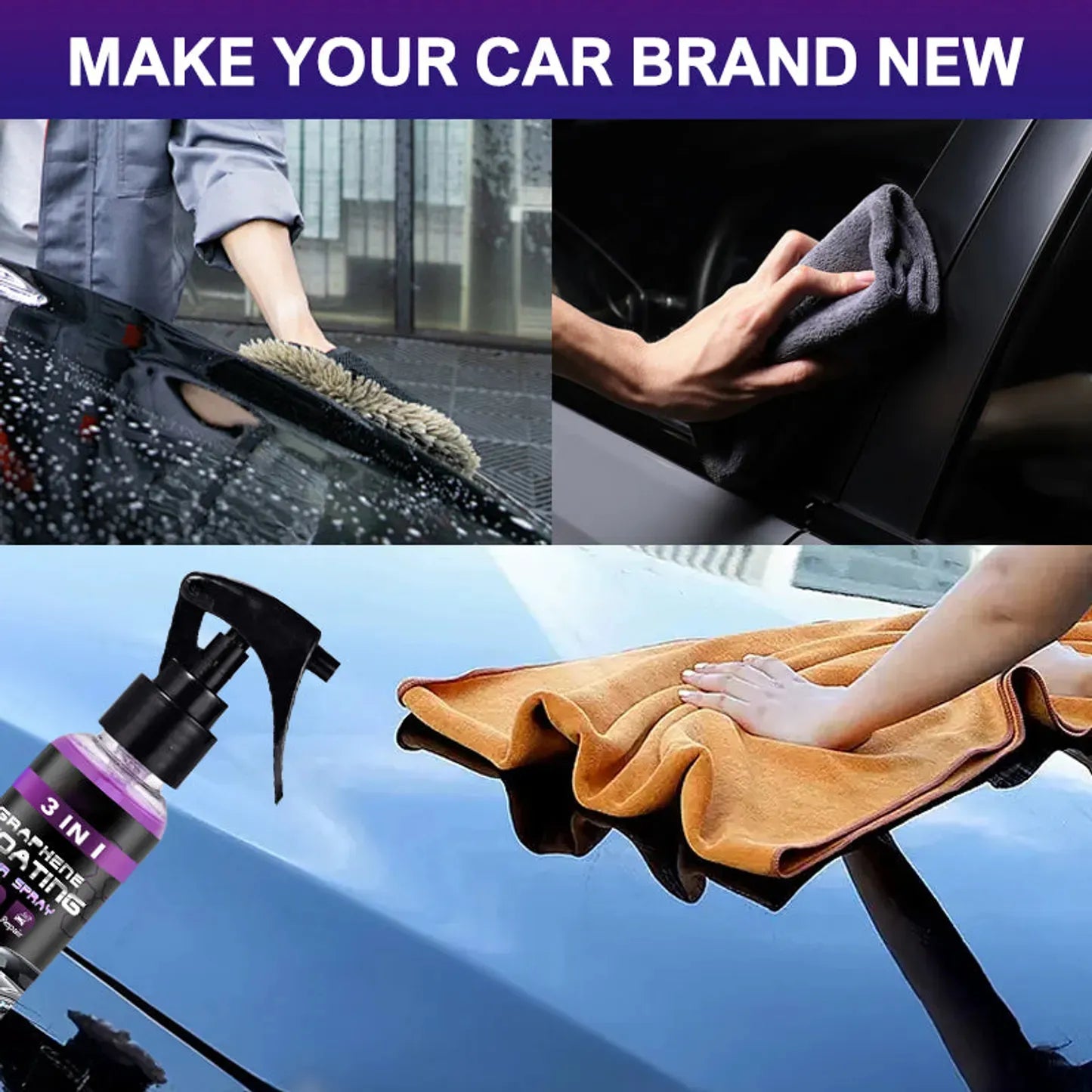 3-in-1 Car Coating Spray – Clean, Shine & Protect in Seconds