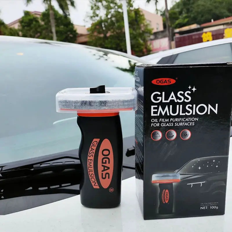 Car Windshield Oil Film Cleaner – Anti-Fog Glass Decontamination Cream, Restore Clarity, Remove Grease & Dirt Instantly (100g Portable)