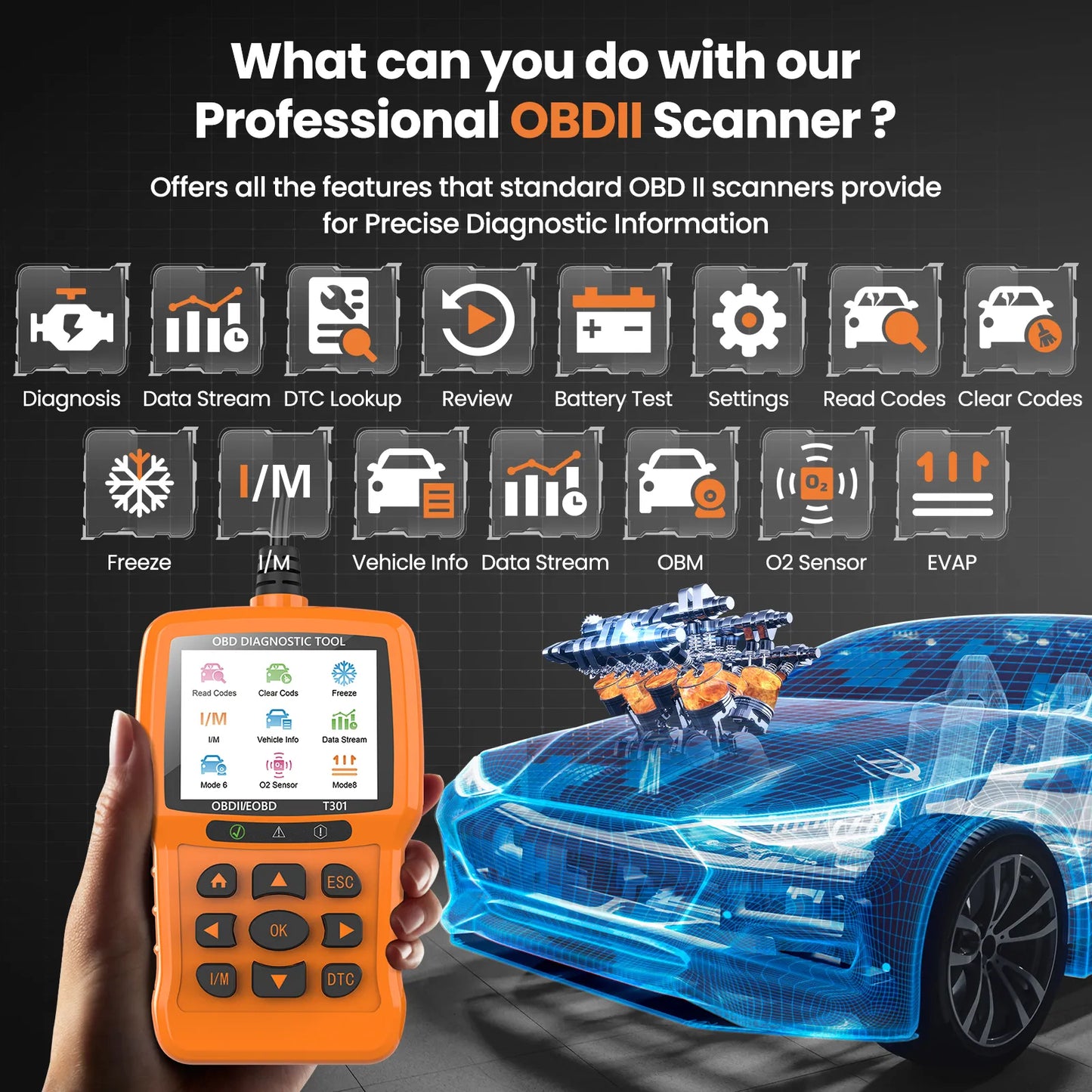 OBD2 Scanner: Check Engine Light Code Reader & Reset Tool