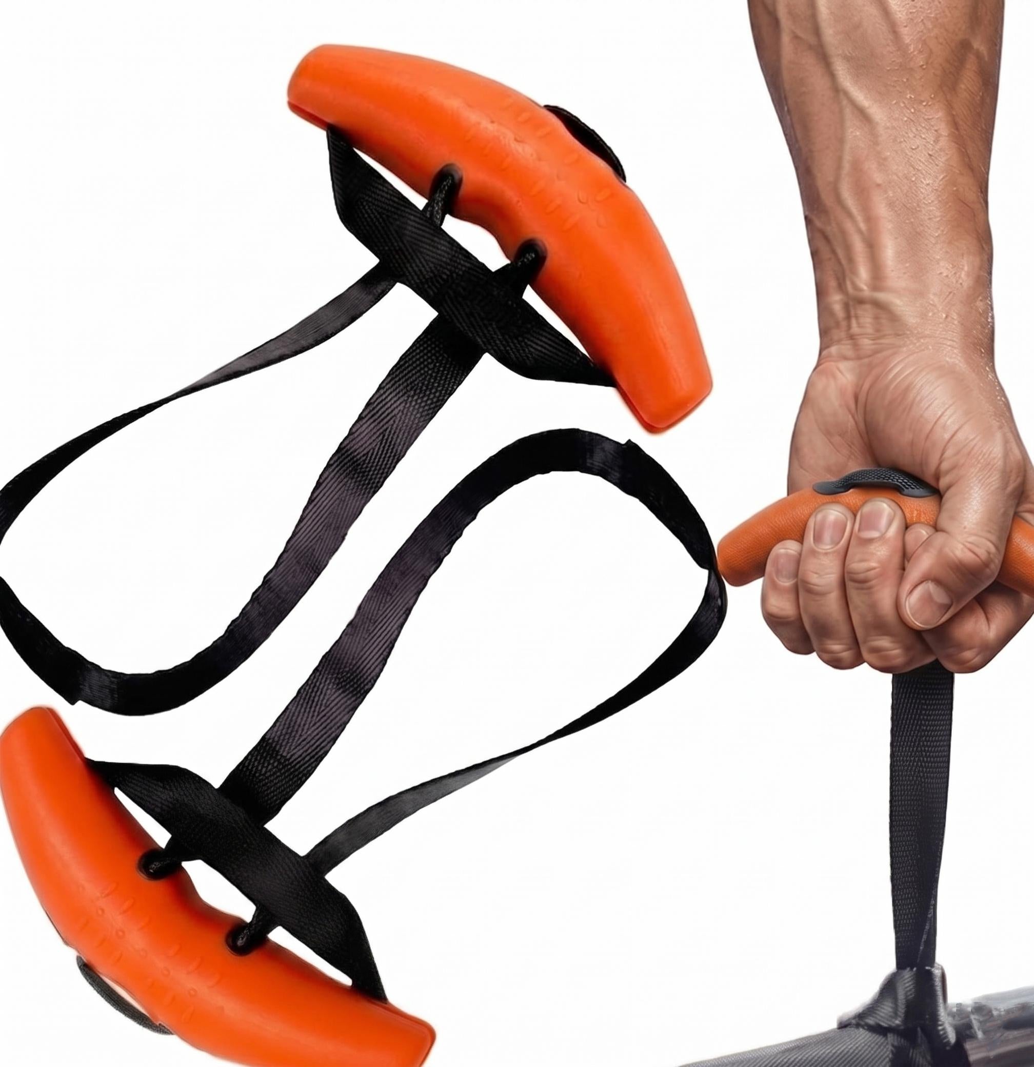 Ergonomic Pull Up Handles for Home Gym Workout Neutral Grip Attachments with Heavy Duty Straps fyrasol