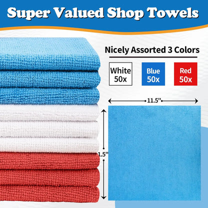 150PCS Microfiber Cleaning Towels – Lint-Free & Scratch-Free for Car & Home