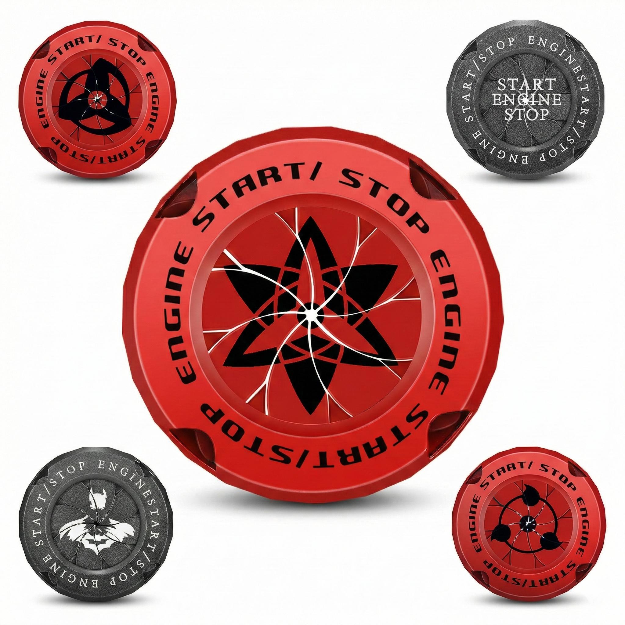 Naruto Style Car Engine Start Button Cover for Vehicles & Motorcycles Full Alloy Protective Design Enhanced Interior Style Sporty Touch fyrasol