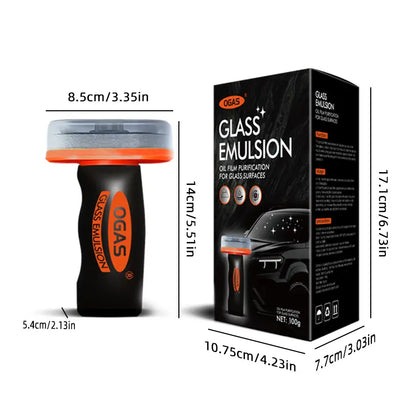 Car Windshield Oil Film Cleaner – Anti-Fog Glass Decontamination Cream, Restore Clarity, Remove Grease & Dirt Instantly (100g Portable)