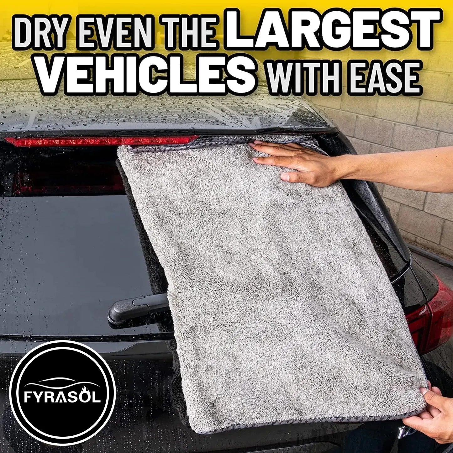 Ultra Plush Microfiber Drying Towels – 36" x 25" Super Absorbent for Cars & More (2-Pack)