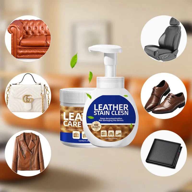 Car Leather Care & Stain Removal Set – Clean, Condition & Protect Your Interior