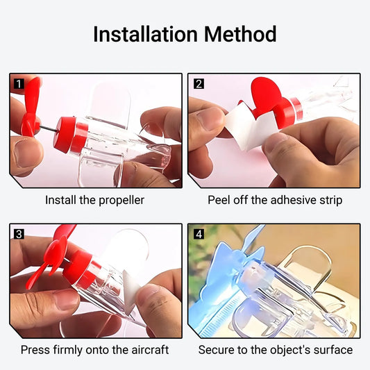 Wind-Powered LED Airplane Propeller – Fun Bike Lights for Bike Accessories for Adult Bikes and Kids, Bicycle Accessories, Motorcycle Accessories, Helmet Decoration