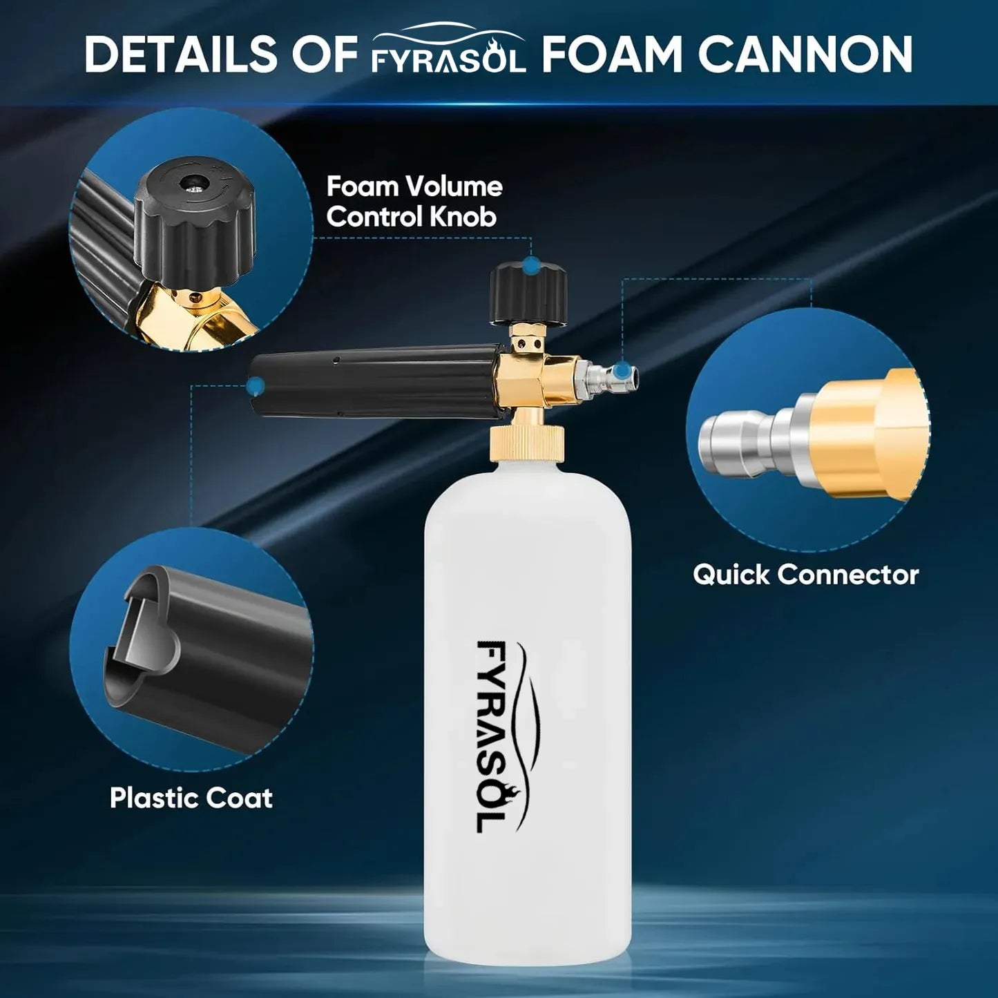 Powerful Foam Cannon Kit for Car Detailing – Dual Connector & Multi-Angle Spray Tips