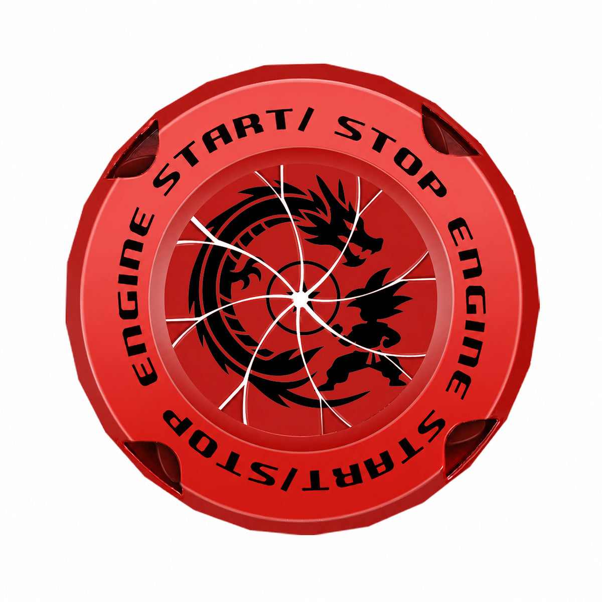 Naruto Style Car Engine Start Button Cover for Vehicles & Motorcycles Full Alloy Protective Design Enhanced Interior Style Sporty Touch fyrasol