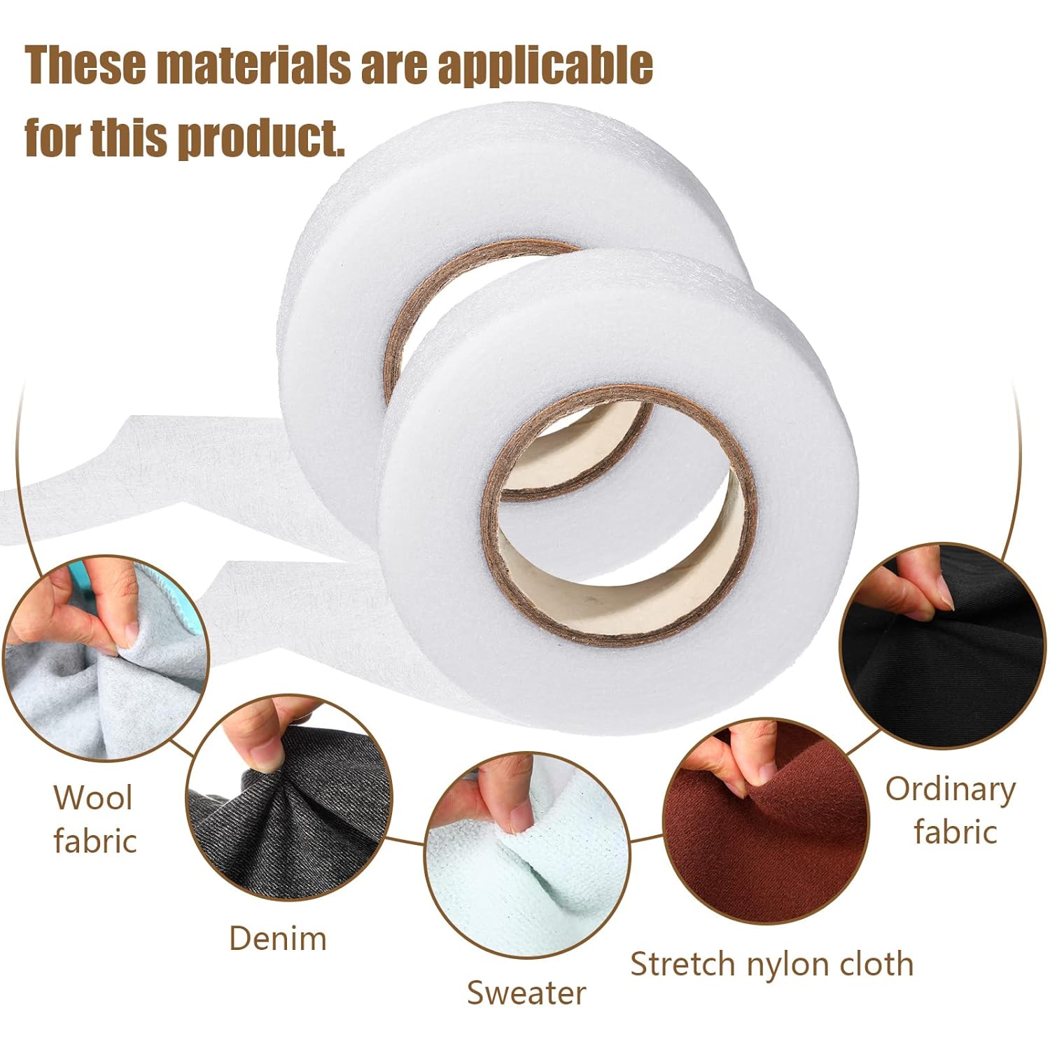[Buy 1 Get 1 Free] Hemming Tape Fabric Adhesive Hem Iron on No-Sew Hemming Tape for Pants, 0.79 Inch Width, 2559 Inch Length, White fyrasol