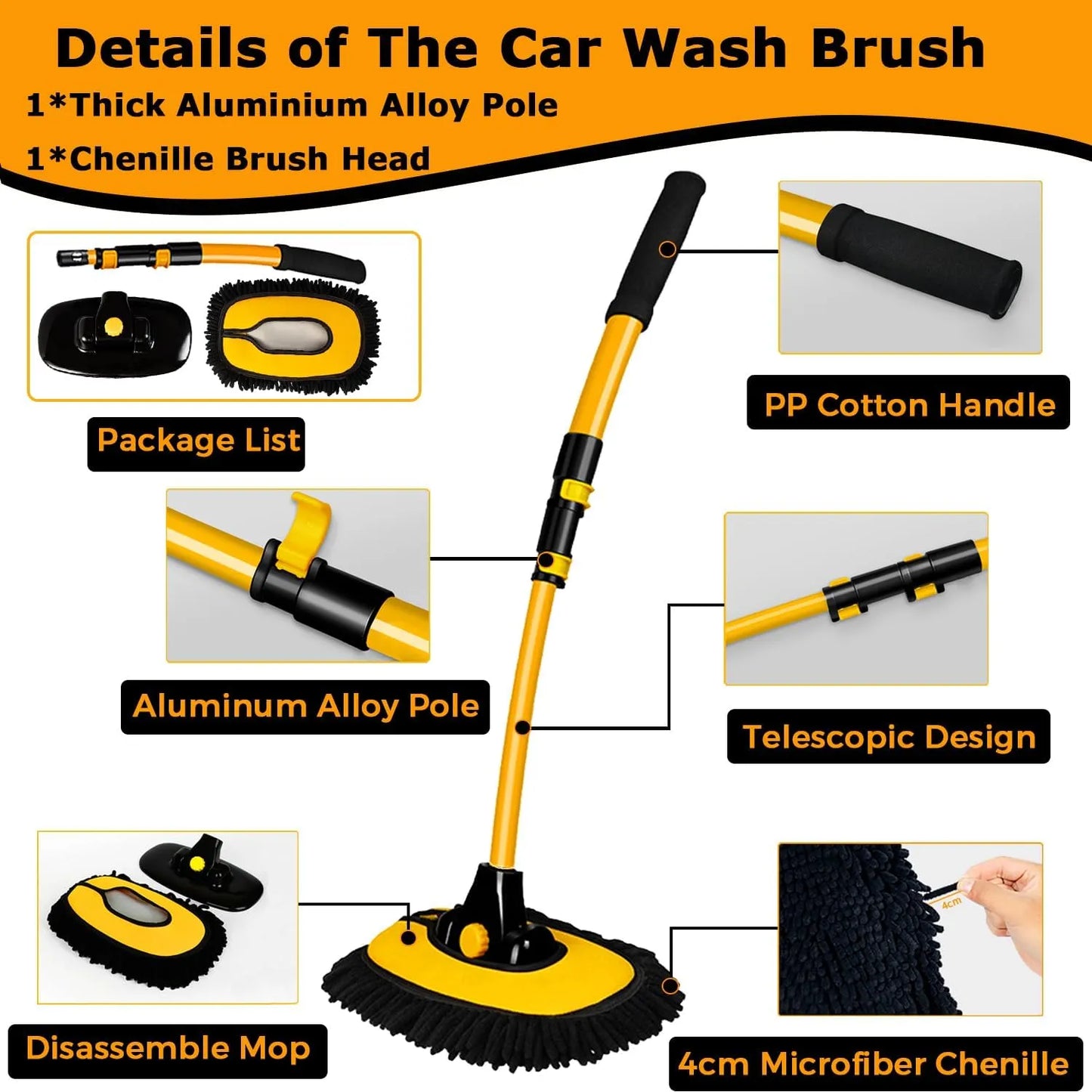 Ergonomic Arc Car Cleaning Brush – Scratch-Free Deep Cleaning