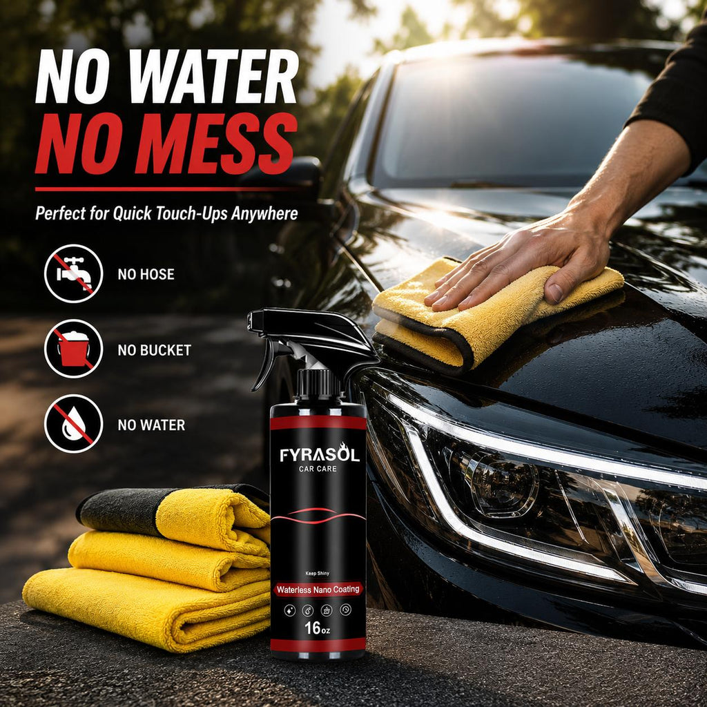 FYRASOL Car Coating Spray Waterless Shine Spray for Cars Quick Spray Wipe Shine Nano Gloss Detailer for Exterior Paint Care fyrasol