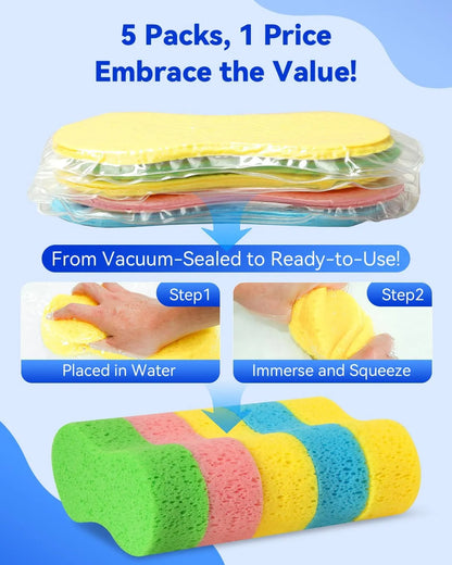 5-Pack Large Car Wash Sponges – Extra Thick & Super Absorbent Foam for Car & Home