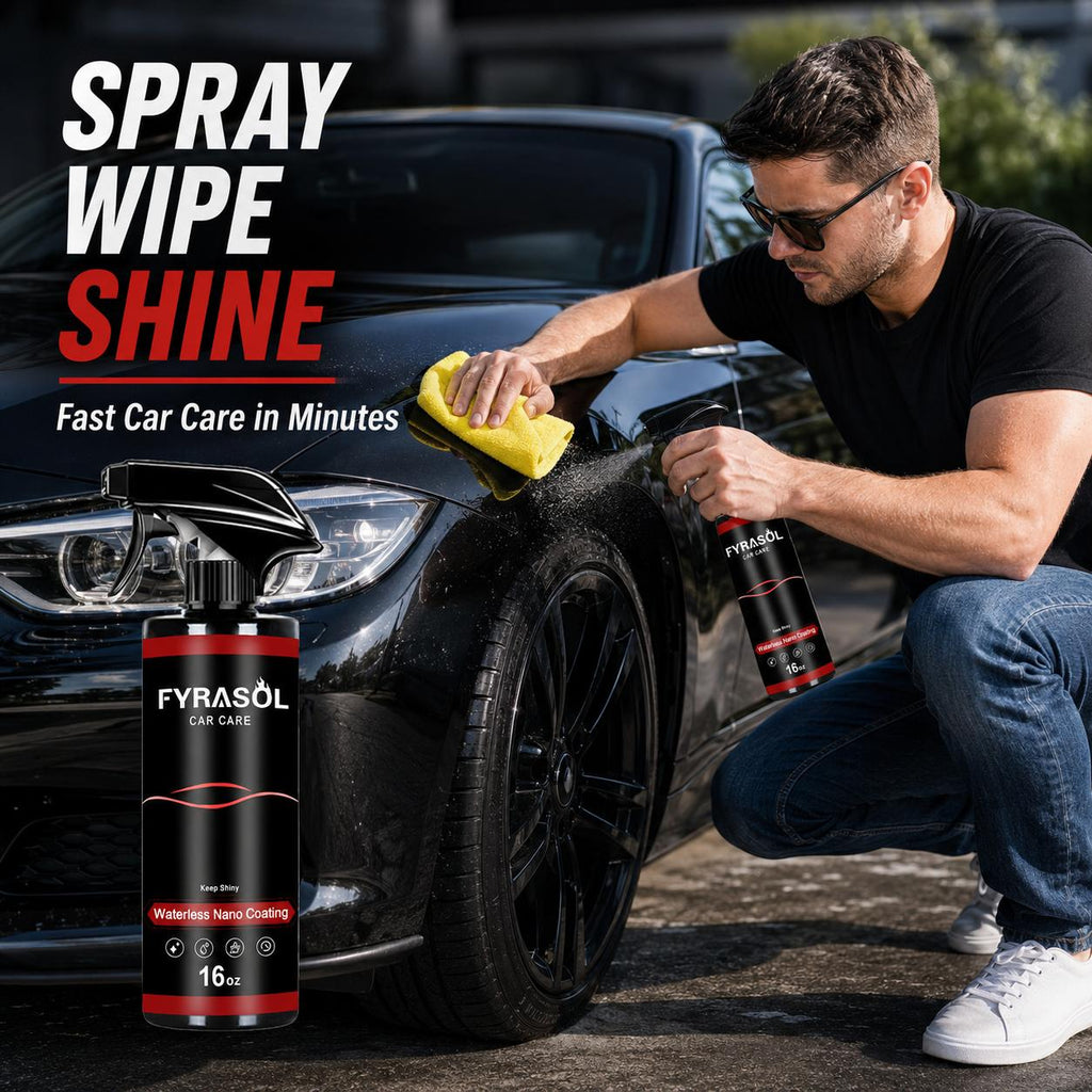 FYRASOL Car Coating Spray Waterless Shine Spray for Cars Quick Spray Wipe Shine Nano Gloss Detailer for Exterior Paint Care fyrasol