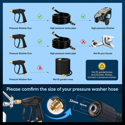Powerful Foam Cannon Kit for Car Detailing – Dual Connector & Multi-Angle Spray Tips