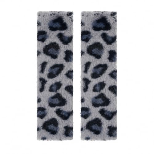 Fyrasol Faux Fur Leopard Print Car Seat Belt Cover Pads, Soft Shoulder Comfort Cushion, Universal Fit for Adults and Kids, 2 Pack