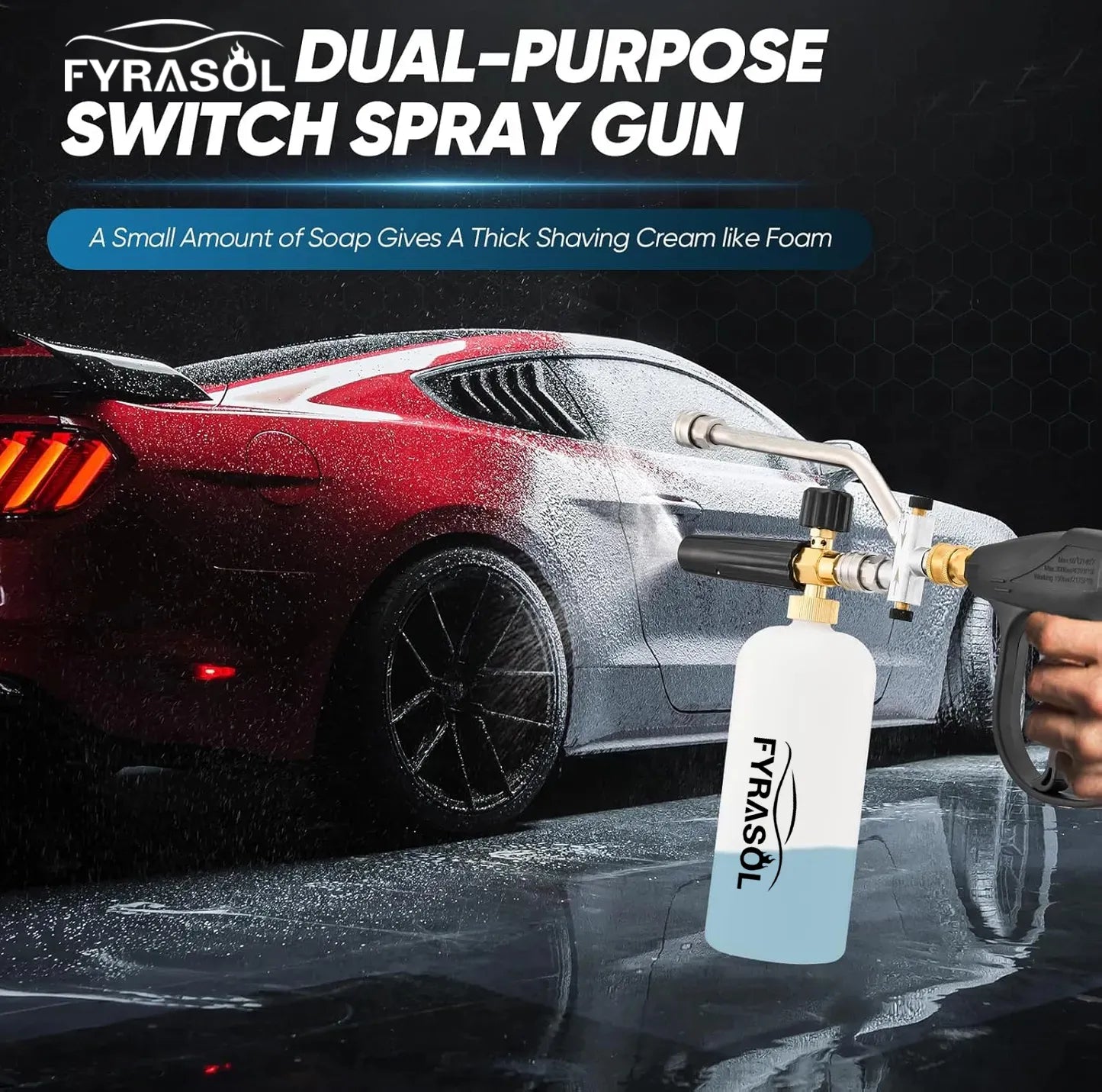 Powerful Foam Cannon Kit for Car Detailing – Dual Connector & Multi-Angle Spray Tips