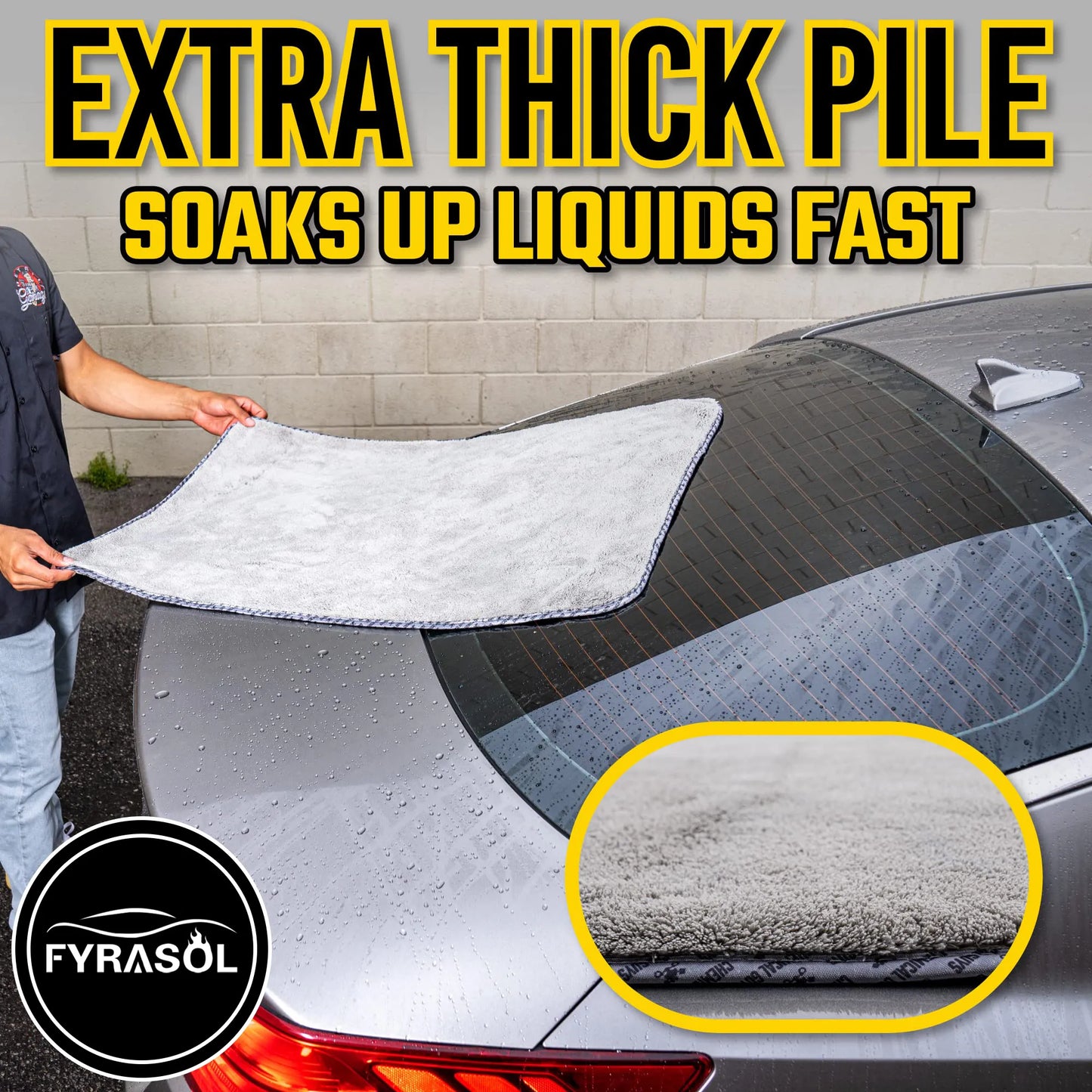 Ultra Plush Microfiber Drying Towels – 36" x 25" Super Absorbent for Cars & More (2-Pack)