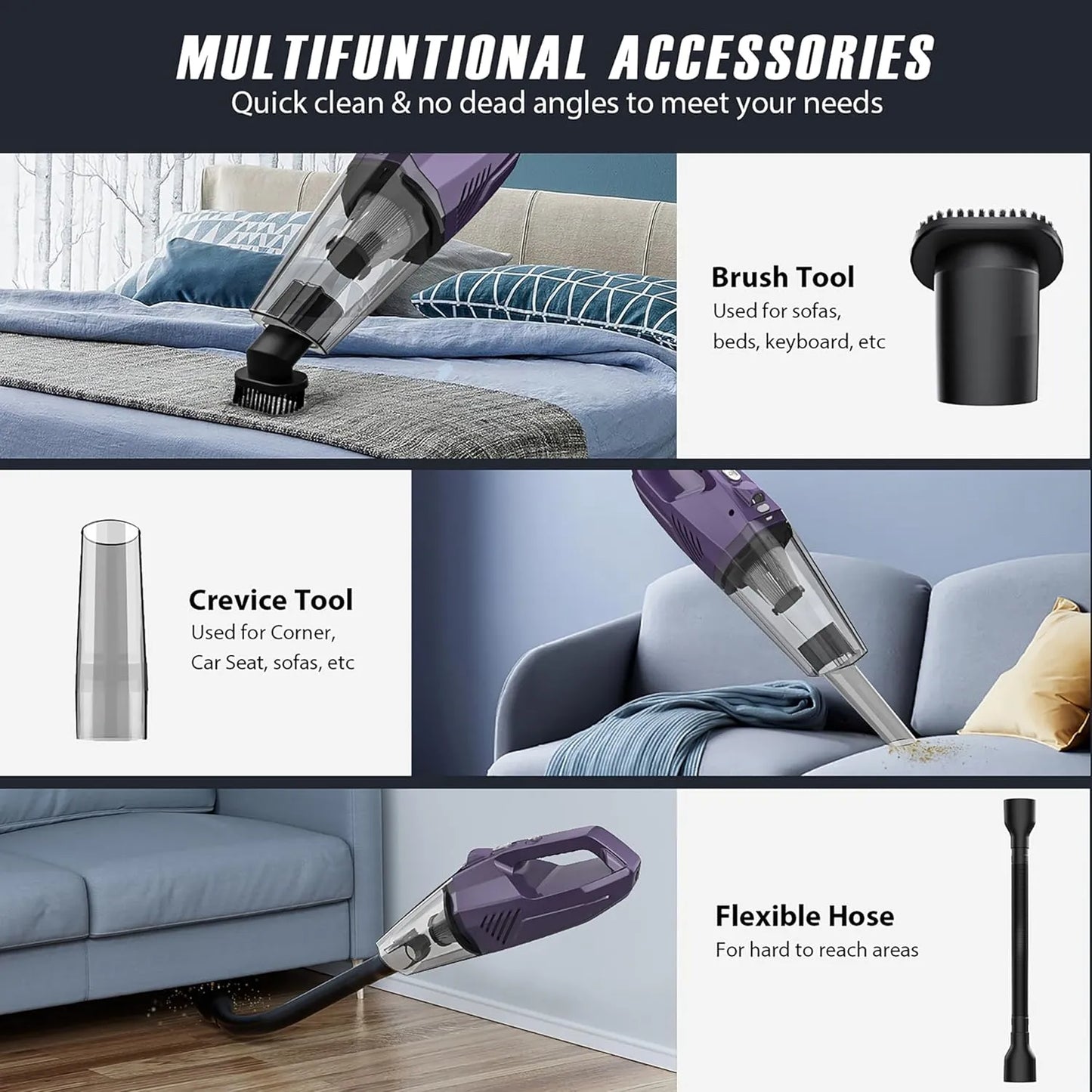 Cordless Handheld Car Vacuum – Powerful Suction, Lightweight & Rechargeable