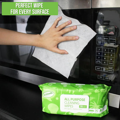All-Purpose Cleaning Wipes – 70 Count, Extra Large 8"x10" for Auto & Home Use