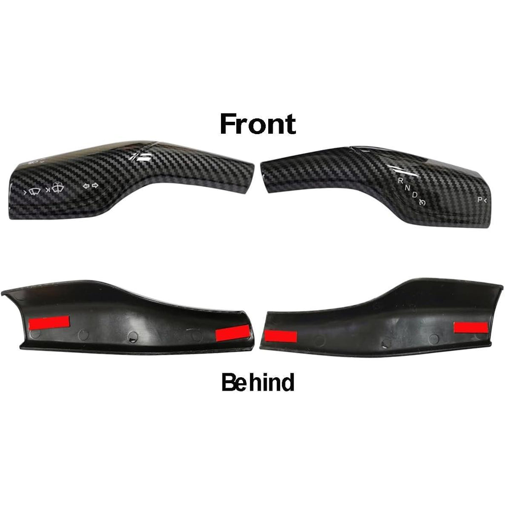 Compatible with Tesla Model 3 Model Y Column Gear Shift Cover Lever Steering Wheel Interior Protection Accessories (Carbon Fiber Pattern)