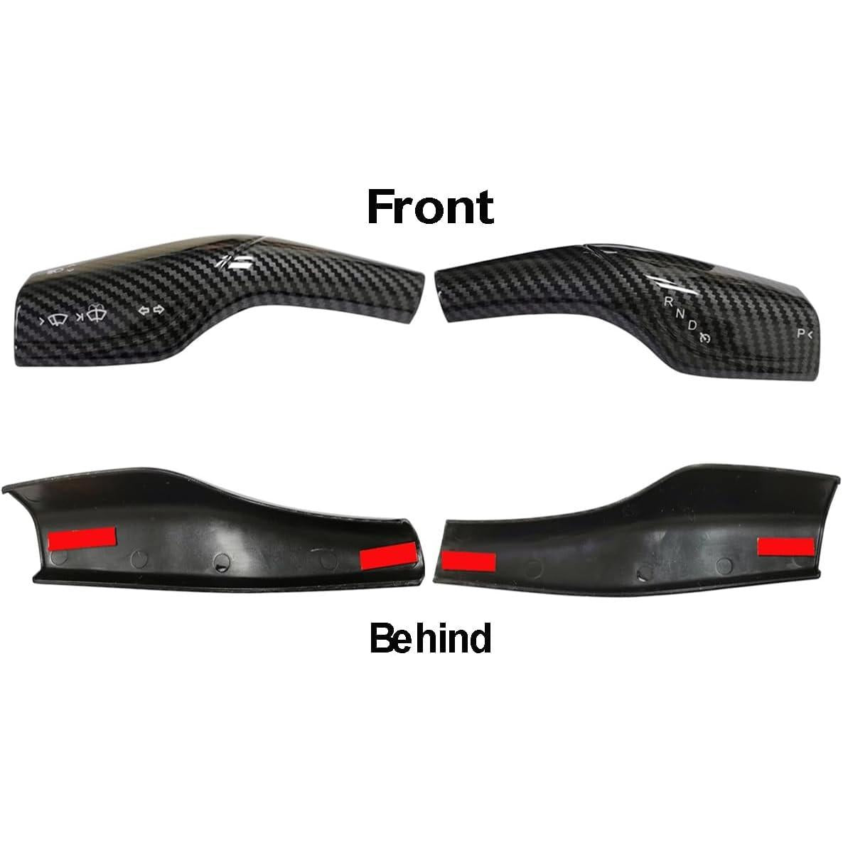 Compatible with Tesla Model 3 Model Y Column Gear Shift Cover Lever Steering Wheel Interior Protection Accessories (Carbon Fiber Pattern)