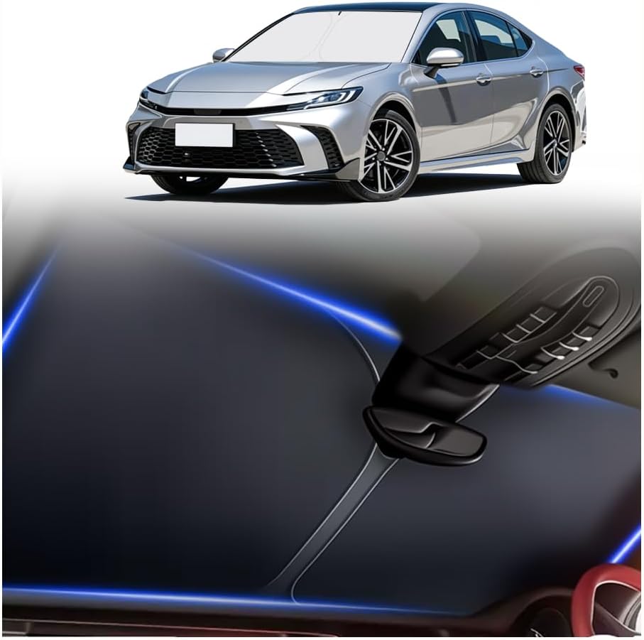 300T Thickened Automotive Glass Sunshade and Comes with Storage Bag,Keep Car Interior Cool,Universal Windshield Sun Shade Fit for Cars,Trucks,SUVs (L: 57.08 * 31.5 inch) mysite