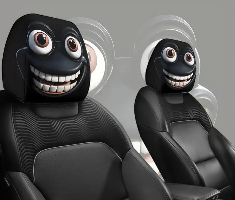 Funny Cartoon car headrest Cover, 2 Pieces Set of Cute Funny Eyes, Suitable for Halloween, Christmas car Universal Elastic Models Funny Decoration mysite