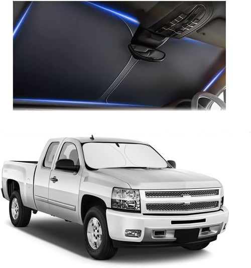 300T Thickened Automotive Glass Sunshade and Comes with Storage Bag,Keep Car Interior Cool,Universal Windshield Sun Shade Fit for Cars,Trucks,SUVs (L: 57.08 * 31.5 inch) mysite