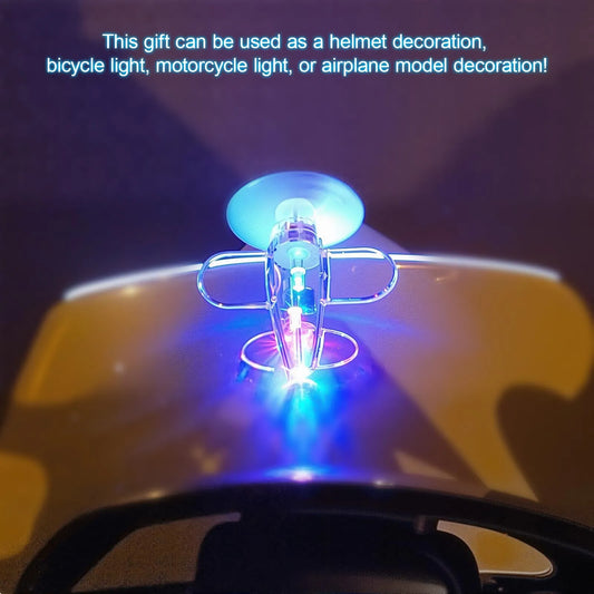 Wind-Powered LED Airplane Propeller – Fun Bike Lights for Bike Accessories for Adult Bikes and Kids, Bicycle Accessories, Motorcycle Accessories, Helmet Decoration