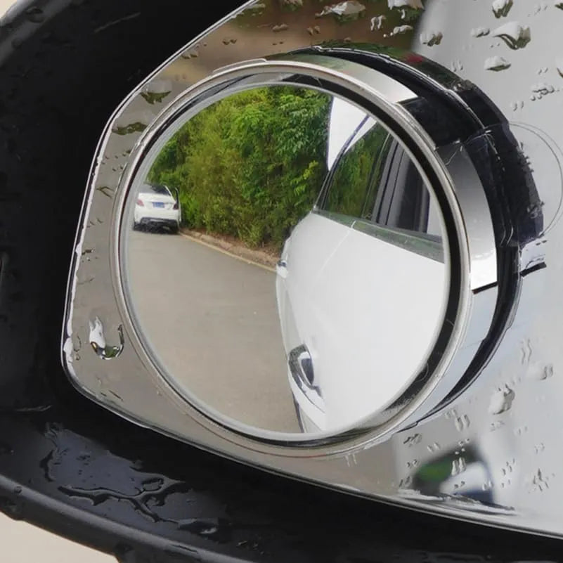 Suction Cup Rearview Mirror - Ultra Clear Blind Spot Mirror for Car Wide Angle View Easy Installation Silver