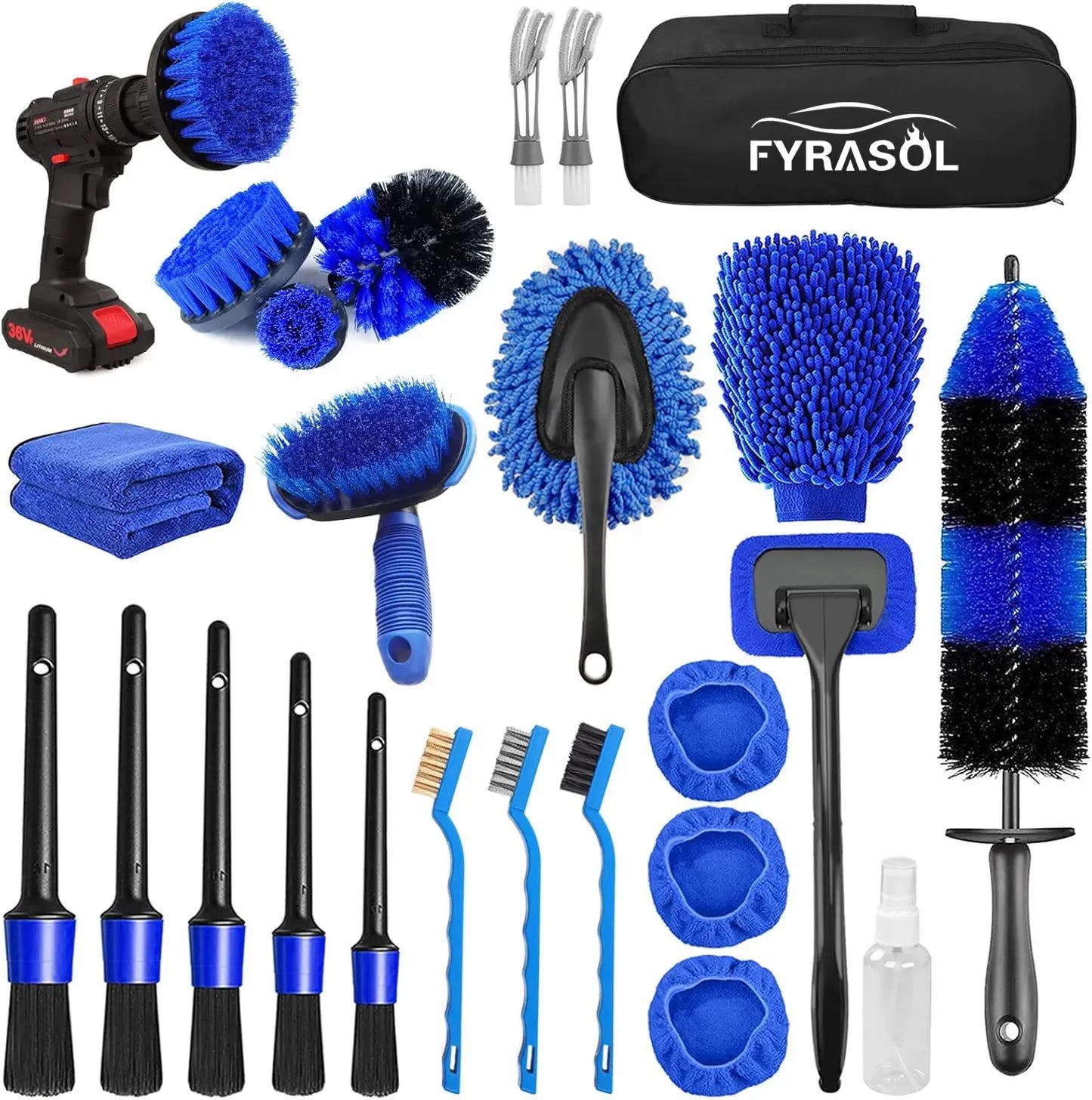 26PCS Car Detailing Brush Kit – Complete Interior & Exterior Cleaning Set