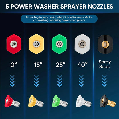 Powerful Foam Cannon Kit for Car Detailing – Dual Connector & Multi-Angle Spray Tips