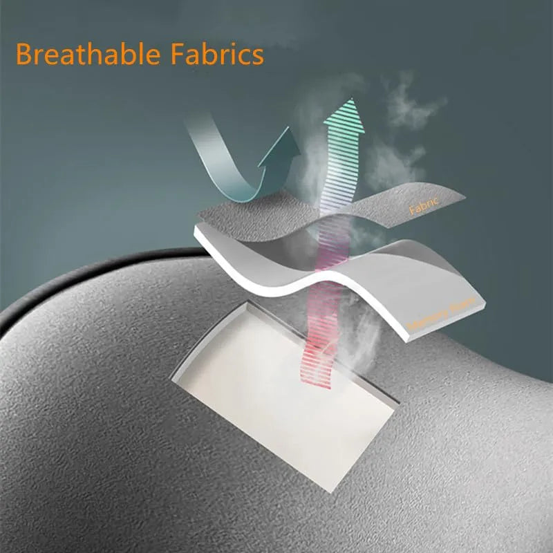 Car Lumbar Support Pillow and Car Neck Pillow Kit, Ergonomic Car Seat Headrest & Lumbar Cushion with Adjustable Strap for Neck Back Pain Relief, for Office Chair/Truck/Wheelchair