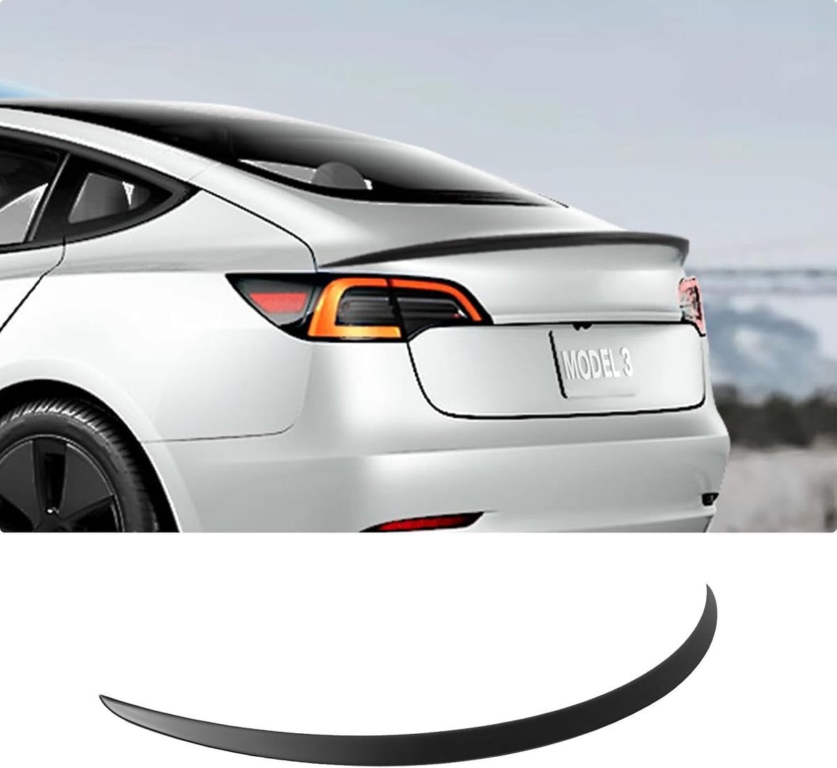 BASENOR Spoiler for 2017-2023 Tesla Model 3 ABS Material Rear Spoiler Wing mysite