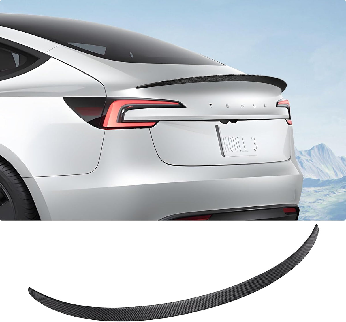 BASENOR Spoiler for 2017-2023 Tesla Model 3 ABS Material Rear Spoiler Wing mysite