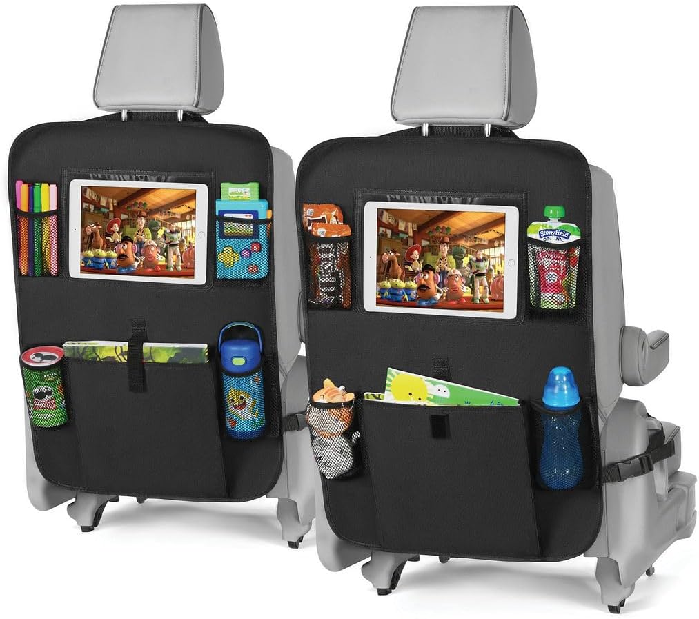 Back Seat Cover For Kids + 3 Pocket Storage Organizer, 2 Pack X-Large Waterproof Kick Mats Backseat Protector, Car Seat Back Protectors For Vehicles To Protect From Dirt, Mud & Scratches mysite