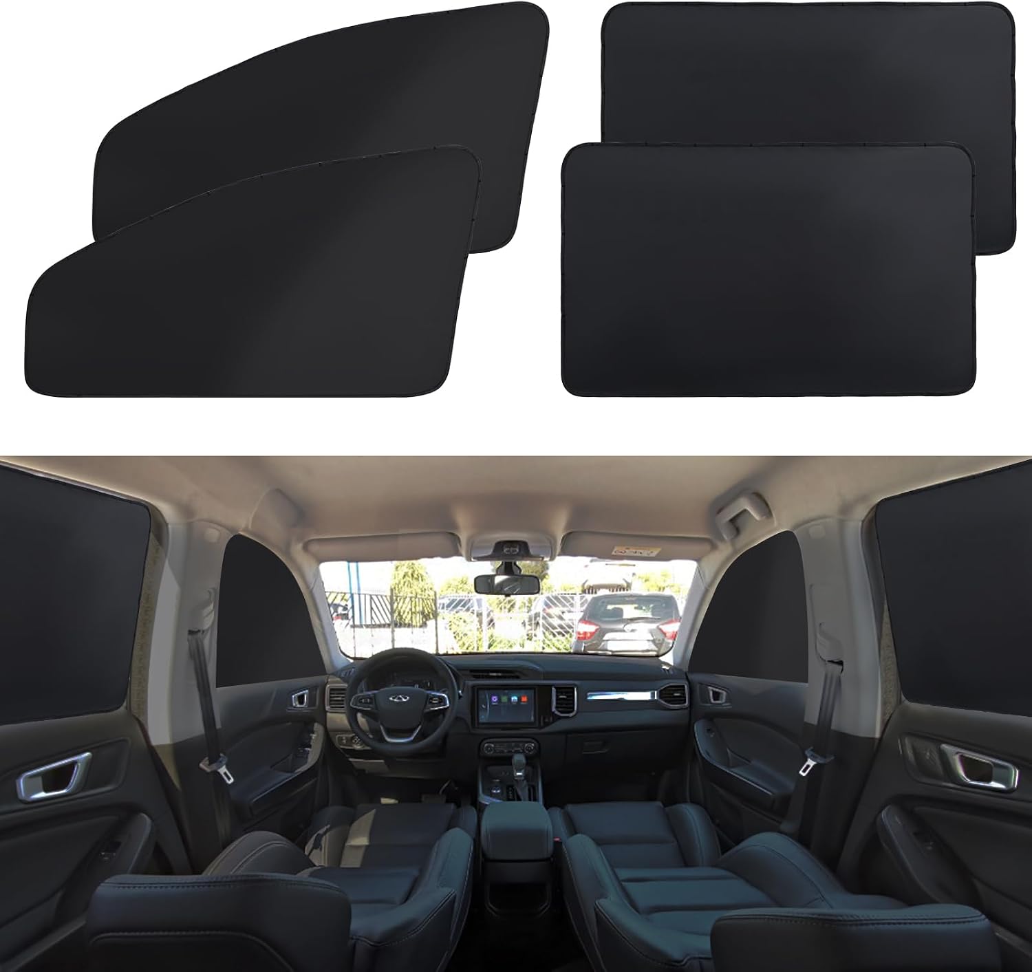 XCBYT Car Window Shades - 4 Pcs Car Privacy Curtains - 100% Block Light Car Window Covers - Magnetic Side Window Sun Shade Keeps Cooler for Breastfeeding, Taking a nap, Changing Clothes, Camping mysite