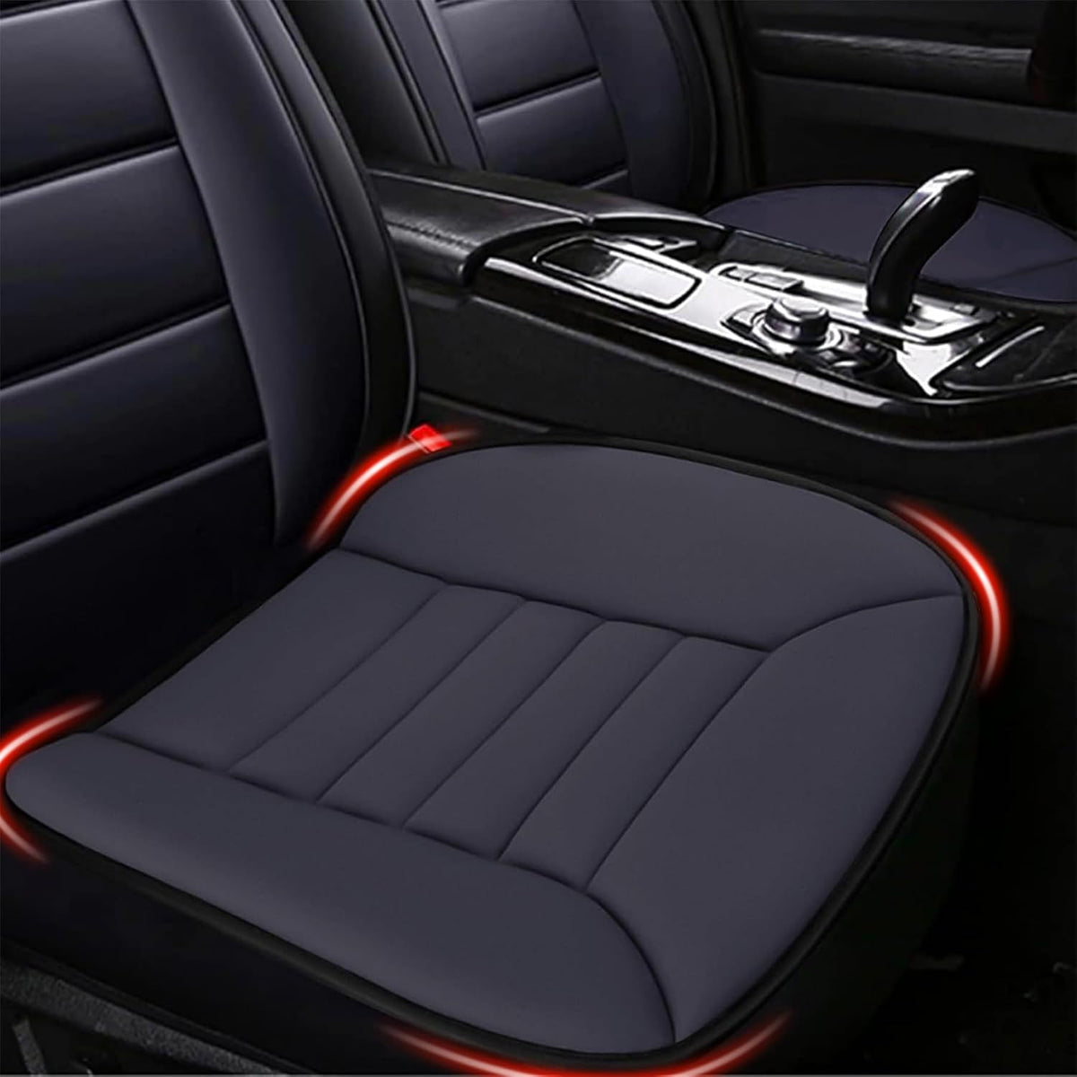 Car Seat Cushion Pad 1.2" Thick Comfort Seat Protector for Car Driver Seat Office Chair Home Use Memory Foam Seat Cushion with Non Slip Bottom, 20'' x 18.5'', Black mysite