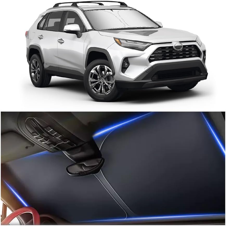 300T Thickened Automotive Glass Sunshade and Comes with Storage Bag,Keep Car Interior Cool,Universal Windshield Sun Shade Fit for Cars,Trucks,SUVs (L: 57.08 * 31.5 inch) mysite