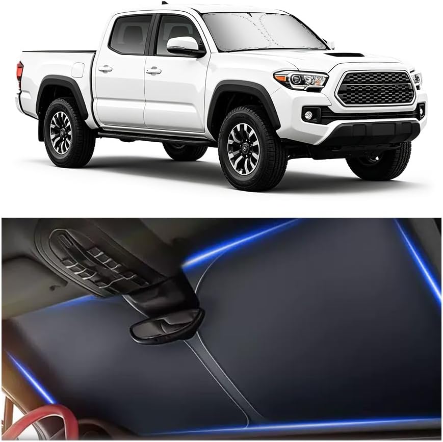 300T Thickened Automotive Glass Sunshade and Comes with Storage Bag,Keep Car Interior Cool,Universal Windshield Sun Shade Fit for Cars,Trucks,SUVs (L: 57.08 * 31.5 inch) mysite