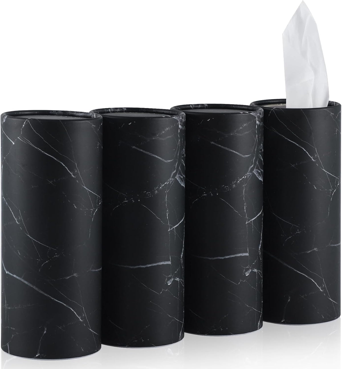 Car Tissue Holder, 4 Pack Car Cup Holder Facial Tissues with Travel Tissue Bag, Quick and Convenient Flower Combination Car Tissue Box(4 Canisters/200 Tissues) Black - Red mysite