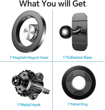 Magnetic Phone Holder for Car with Magsafe Compatibility for iPhone 17 16 15 14 Strong Magnetic Hold 360° Rotation Safe Driving View Car Accessories