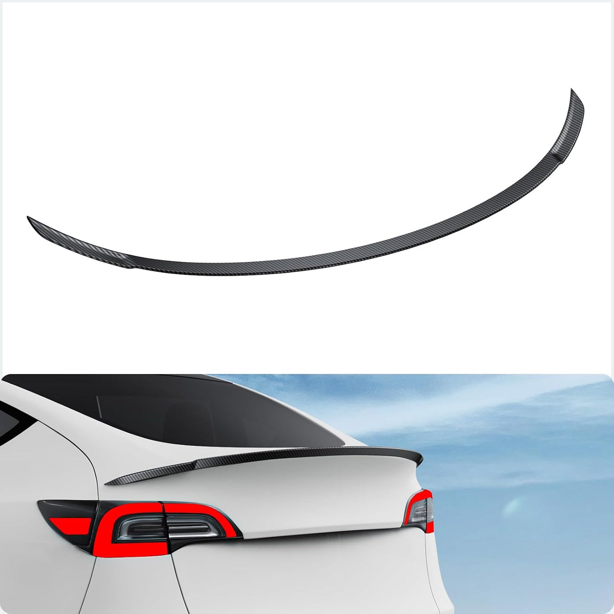 BASENOR Spoiler for 2017-2023 Tesla Model 3 ABS Material Rear Spoiler Wing mysite